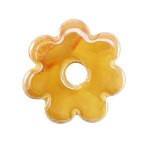 Perlen Griechische Keramik DQ Flower Warm yellow