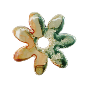Perlen Griechische Keramik DQ Flower Light green-orange