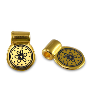 Schieber Metall DQ Flower Gold (Nickelfrei)