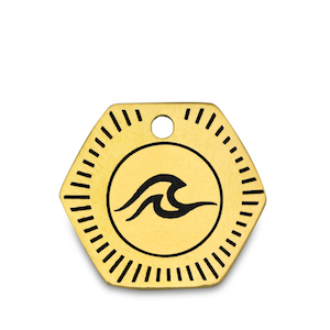 Anh&auml;nger aus Stainless Steel - Rostfreiem Stahl Wave Gold