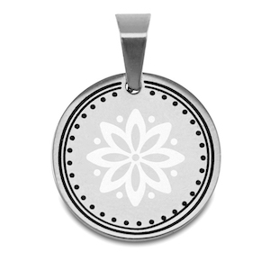 Anh&auml;nger aus Stainless Steel - Rostfreiem Stahl Flower Silber