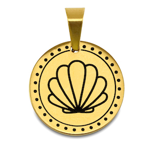 Anh&auml;nger aus Stainless Steel - Rostfreiem Stahl Shell Gold