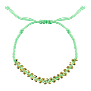 Armband Rostfrei Stahl Perlen Mint green-gold