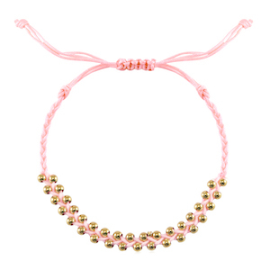 Armband Rostfrei Stahl Perlen Pink-gold