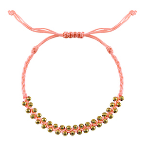 Armband Rostfrei Stahl Perlen Peach pink-gold