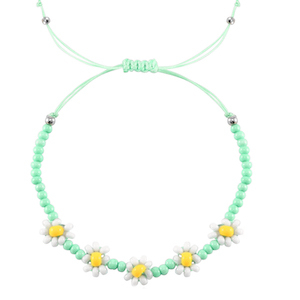 Armband Blume Mint green-white