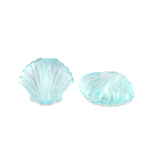 Perlen Acryl Shell Transparent turquoise blue