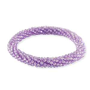 Facetten Glas Armband Purple