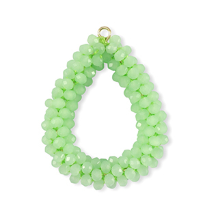 Facetten Perlen Anh&auml;nger Drop Light green