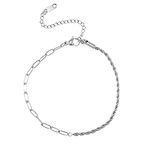 Stainless Steel - Rostfrei Stahl Armb&auml;nder Verdreht & Gerade Silver