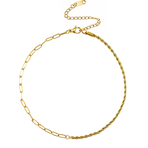 Stainless Steel - Rostfrei Stahl Fussketten Verdreht & Gerade Gold