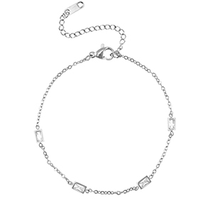 Stainless Steel - Rostfrei Stahl Armb&auml;nder Crystal Silver