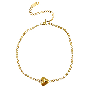 Stainless Steel - Rostfrei Stahl Armb&auml;nder Heart Gold