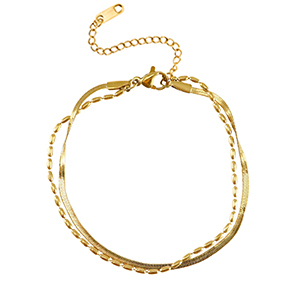 Stainless Steel - Rostfrei Stahl Armb&auml;nder duo Layer Gold