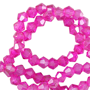 Facetten top Glas perlen Bicone 6mm Neon pink