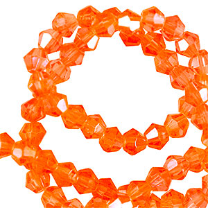 Facetten top Glas perlen Bicone 6mm Vibrant orange
