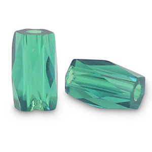 Facetten Tube Perlen Petrol green