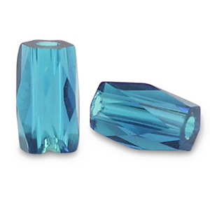 Facetten Tube Perlen Teal blue