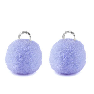 Anh&auml;nger Pompom mit &Ouml;se 10mm Silver-periwinkle purple