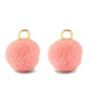 Anh&auml;nger Pompom mit &Ouml;se 10mm Gold-pink