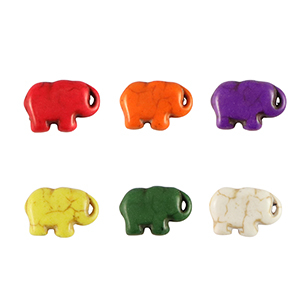 Perlen Naturstein Howlit Elephant Multicolour