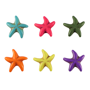 Perlen Naturstein Howlit Starfish Multicolour