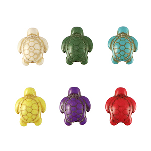 Perlen Naturstein Howlit Turtle Multicolour