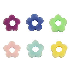 Perlen Katsuki Flower 4mm Multicolour-pearl shine coating