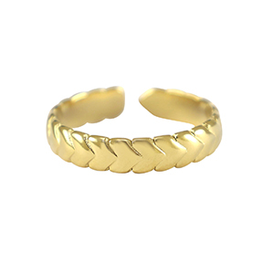 Stainless Steel - Rostfrei Stahl Ringe Hearts Gold