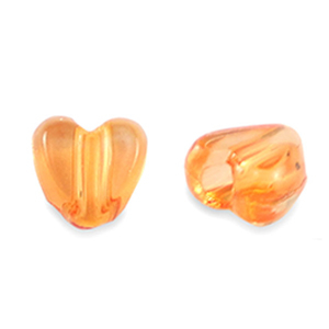 Perlen Acryl Heart Transparent orange