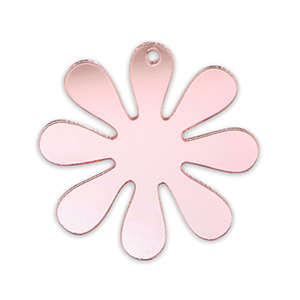 Statement-Anh&auml;nger Flower 35mm Metallic light pink
