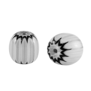 Millefiori-Glasperlen Tube Light grey