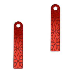 Statement-Anh&auml;nger Bar Flower Metallic red
