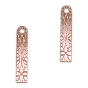 Statement-Anh&auml;nger Bar Flower Metallic light pink