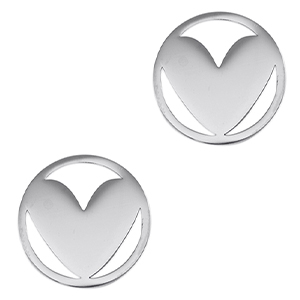 Anh&auml;nger aus Stainless Steel - Rostfreiem Stahl Zwischenst&uuml;ck Heart Silver