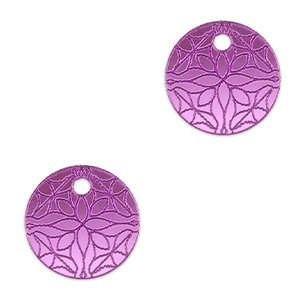 Statement-Anh&auml;nger Flower 16mm Metallic lilac purple