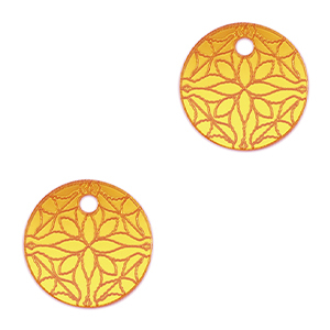 Statement-Anh&auml;nger Flower 16mm Metallic yellow