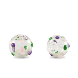 Handbemalt Glasperlen 8mm Transparent-purple green