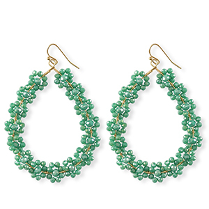 Facetten Perlen Ohrringe Drop Gold-ocean green