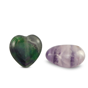 Perlen Naturstein Fluorit Heart&nbsp; Purple-green white