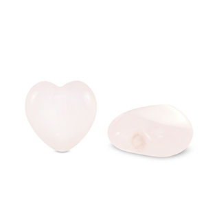 Perlen Naturstein Rosenquarz Heart&nbsp; Light pink