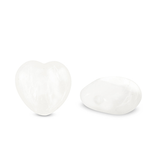 Perlen Naturstein Milchquarz Heart&nbsp; White crystal