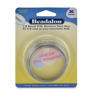 Beadalon German Style Wire 20Gauge half Round Silver