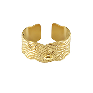 Stainless Steel - Rostfrei Stahl Ringe mit &Ouml;se Gold