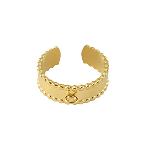 Stainless Steel - Rostfrei Stahl Ringe mit &Ouml;se Gold