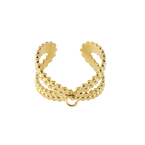 Stainless Steel - Rostfrei Stahl Ringe mit &Ouml;se Gold