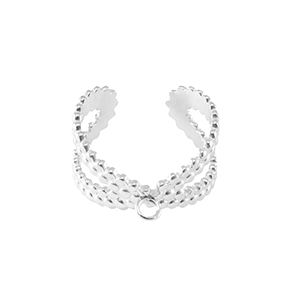 Stainless Steel - Rostfrei Stahl Ringe mit &Ouml;se Silber