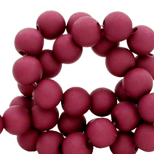 8 mm Perlen aus Acryl Berry wine red