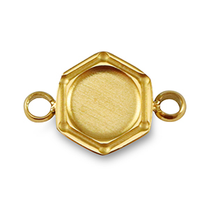 Geburtsstein Anh&auml;nger mit Fassung f&uuml;r SS16 Flatback Rostfreiem Stahl Gold