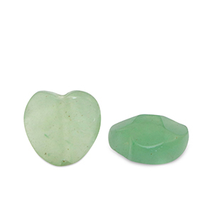 Perlen Naturstein Milchquarz Heart Green